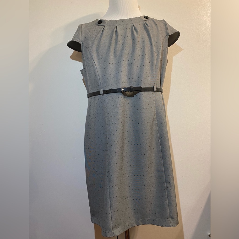 Voir voir women’s grey with black polka dot dress size 16